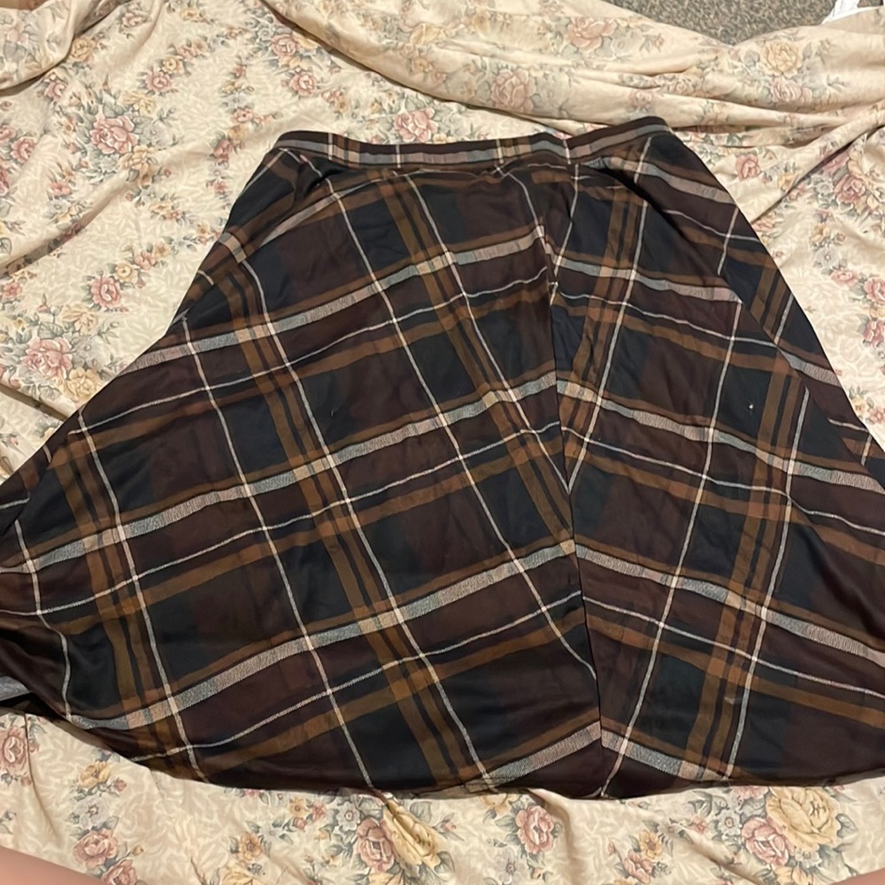 Cute brown flannel maxi skirt